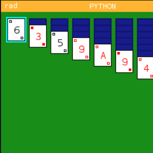 Interface du jeu de Solitaire développé en MicroPython sur NumWorks